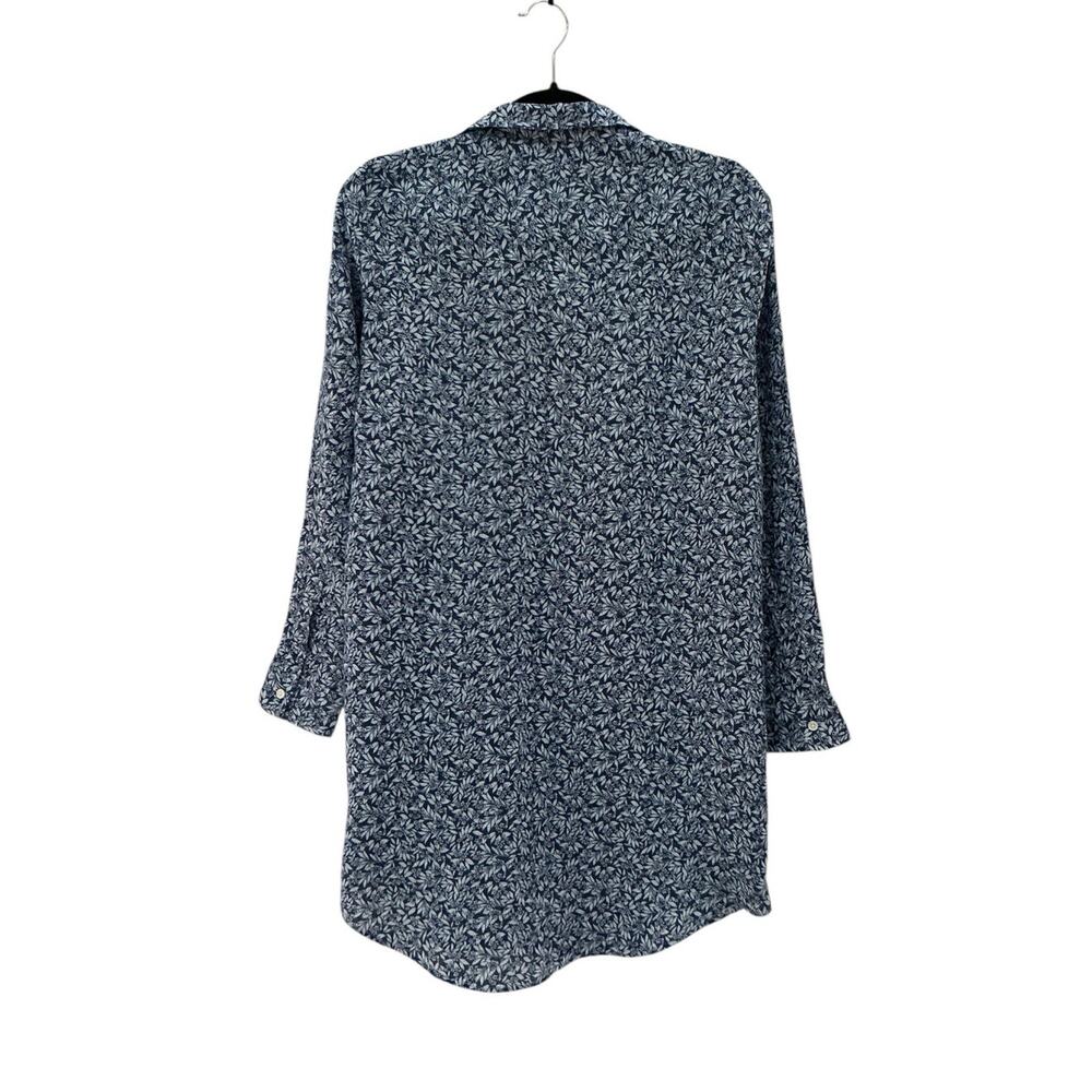 Frank & Eileen Mary Classic Shirtdress Italian Linen Blue Floral Size‎ XS - Picture 6 of 12